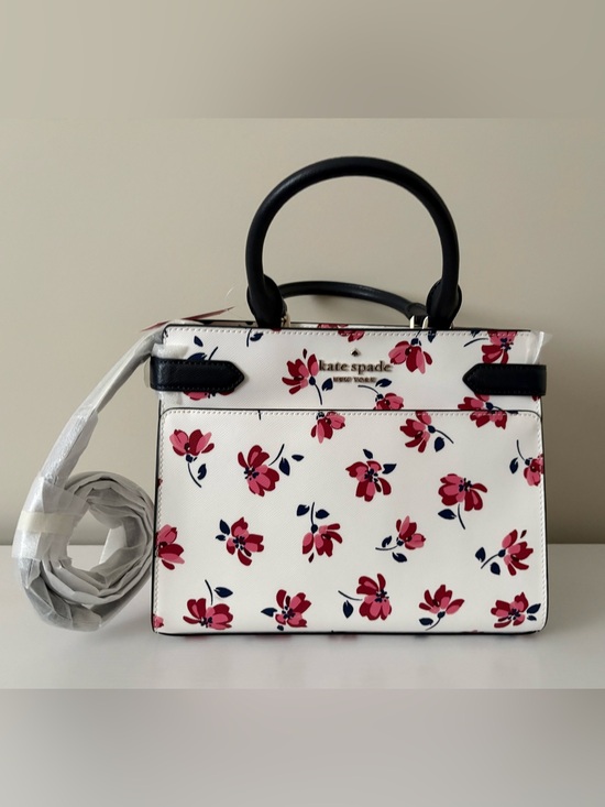 kate spade Handbags - kate spade Staci White Floral Top-Handle Satchel with Pink & Navy Accents